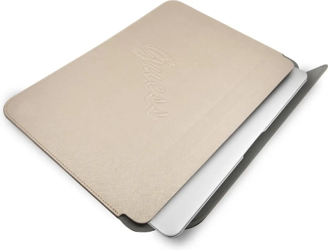 GUESS Saffiano Vintage Laptoptas 13-14" - Goud