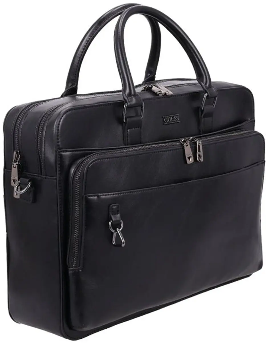 Guess Boston Laptoptas 17 inch - 9 Vakken - Zwart