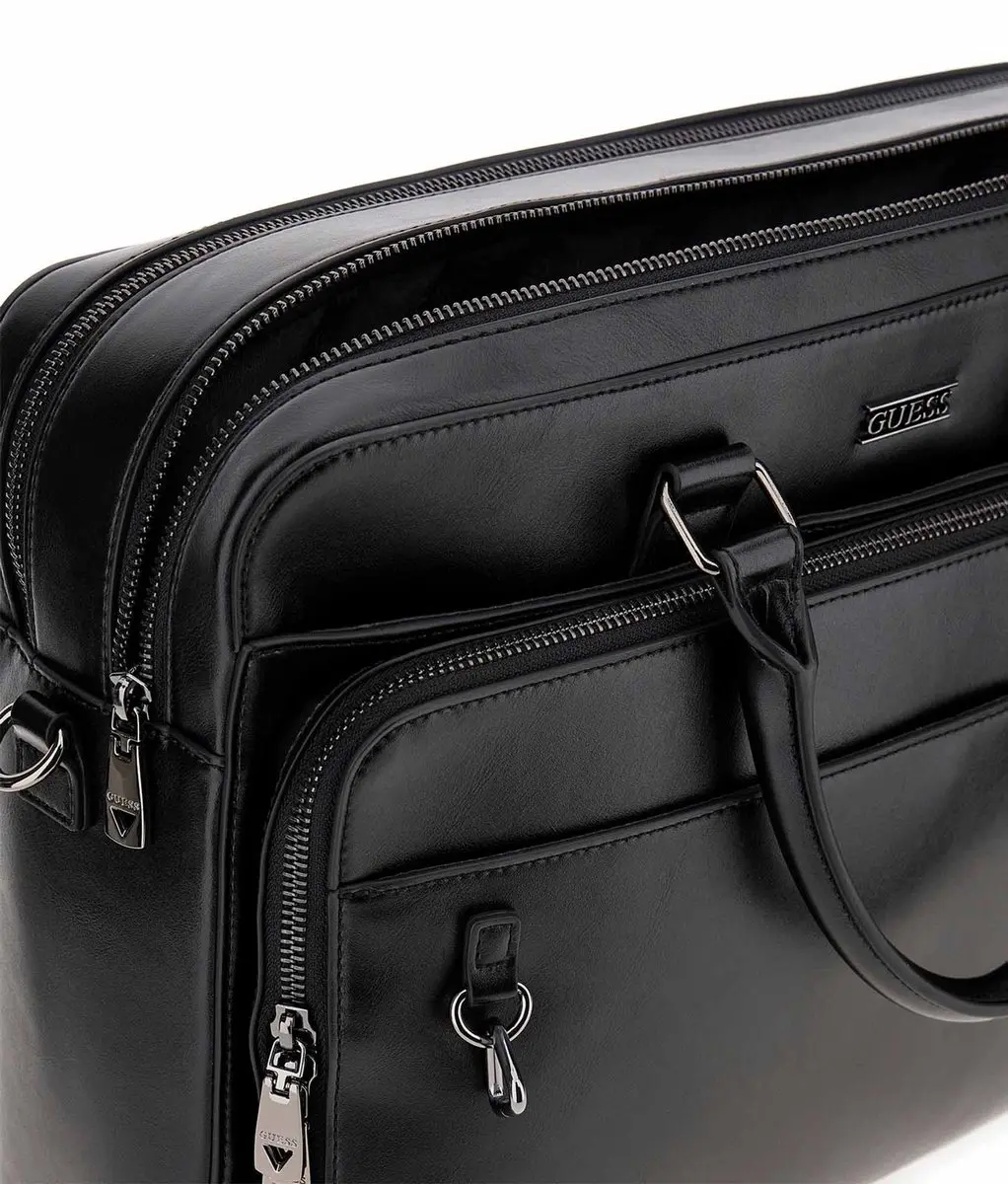 Guess Boston Laptoptas 17 inch - 9 Vakken - Zwart