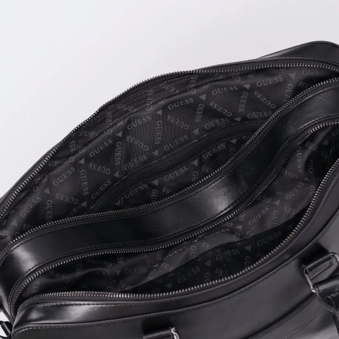 Guess Boston Laptoptas 17 inch - 9 Vakken - Zwart