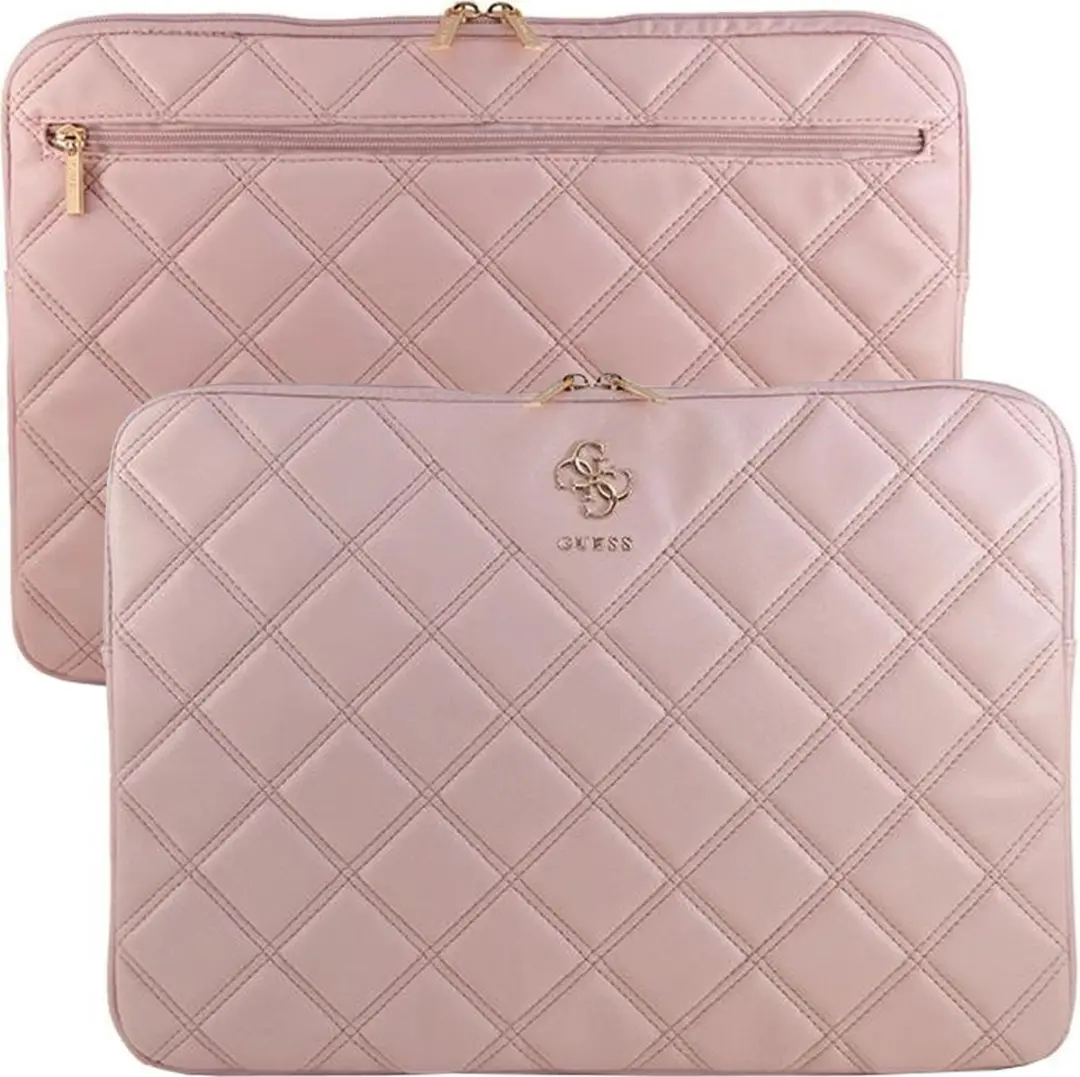Guess Quilted 4G Laptophoes 14 inch - Roze