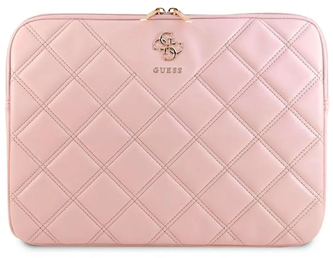 Guess Quilted 4G Laptophoes 14 inch - Roze