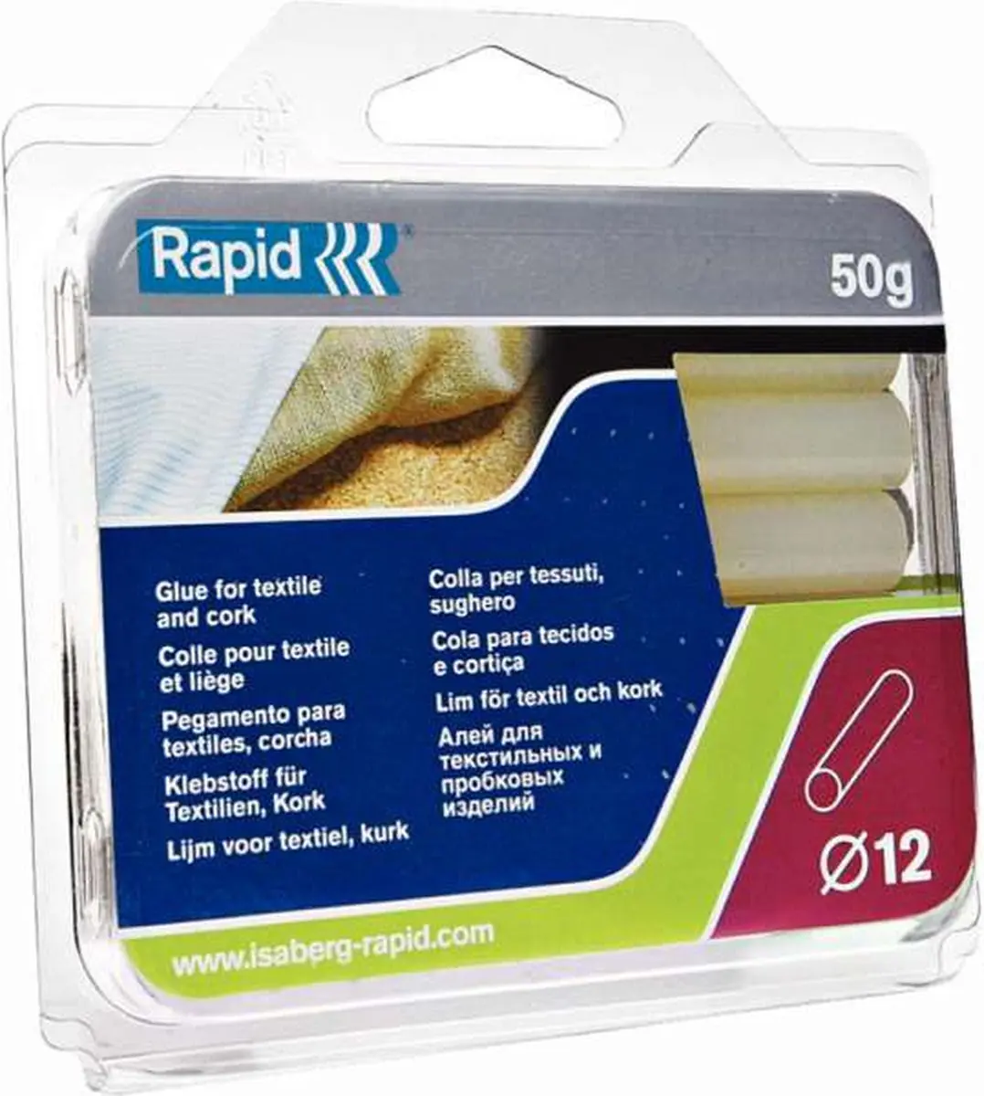 Rapid Lijmstick Textiel/Kurk 12mm - 50g Honingkleur