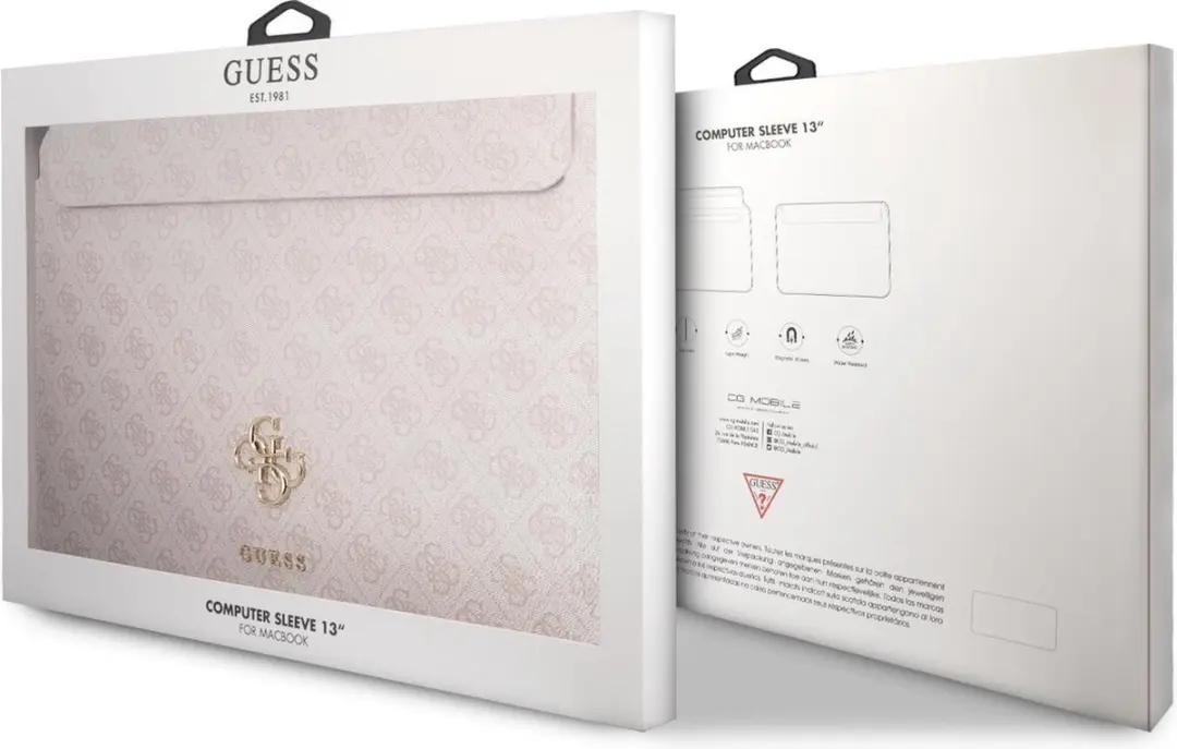 GUESS 13.3 Inch Laptophoes Roze - PU Leer - 3666339005351
