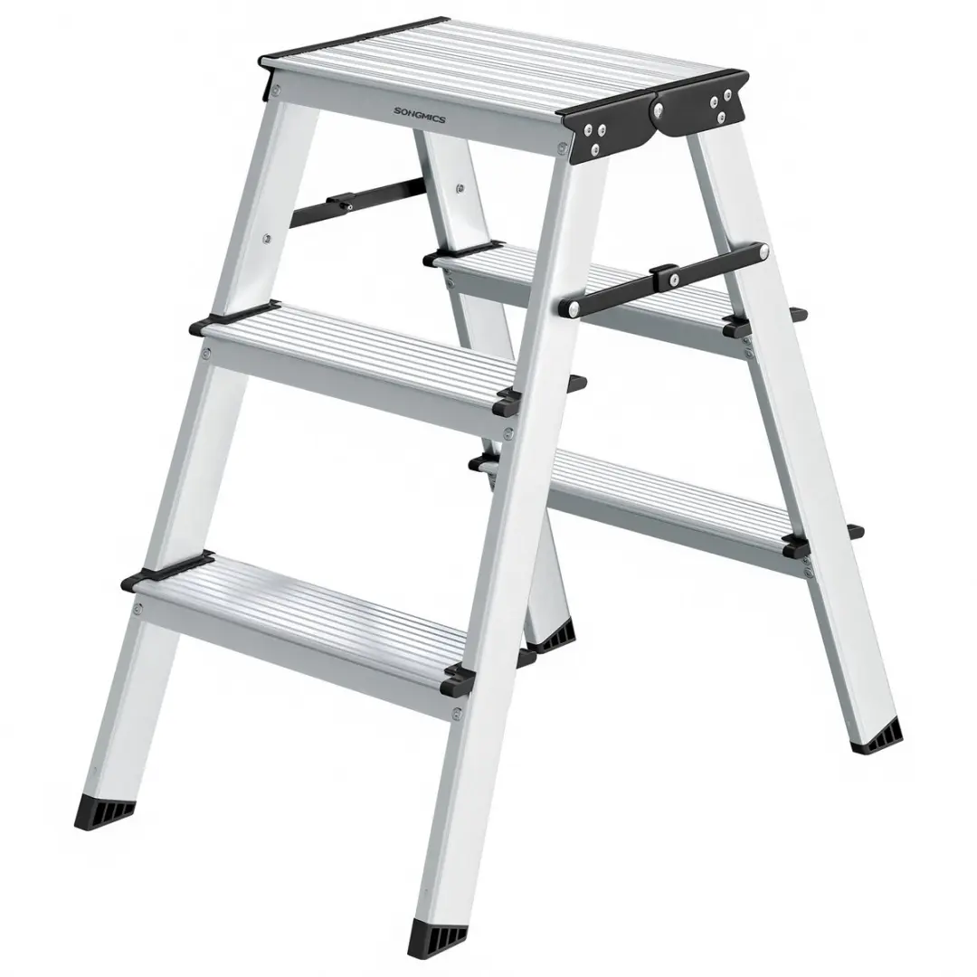 Songmics Huishoudtrap 3 Treden Aluminium
