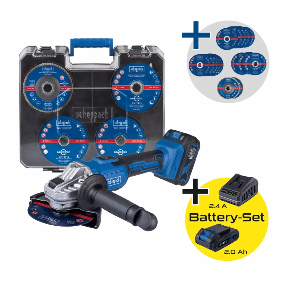 Scheppach Accu Slijpmachine C-ATB-SET S - 125mm - 2000mAh