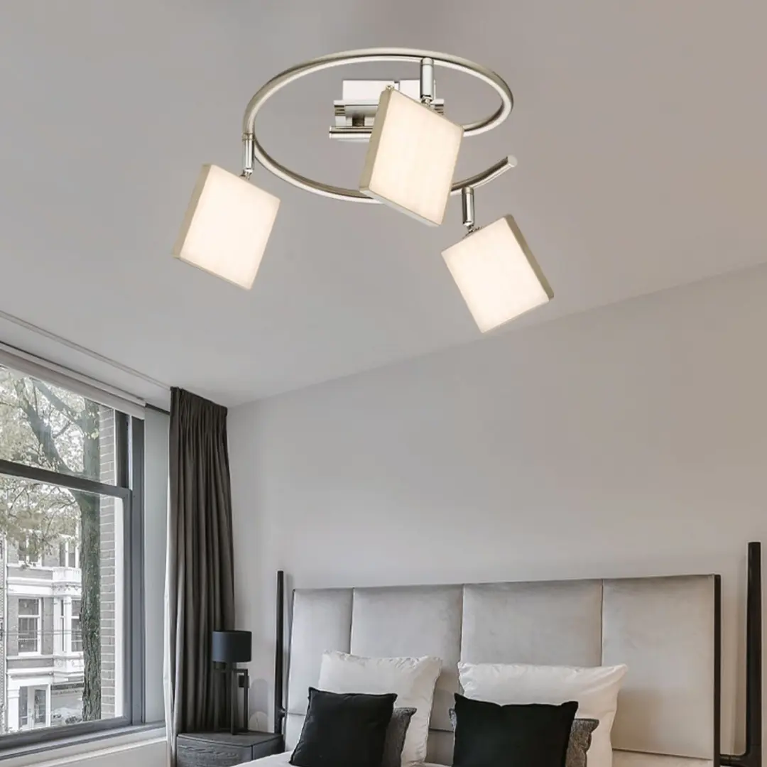 Globo Plafondlamp Spotrondell 3x6W LED - 1200 Lm - Zilver - afbeelding 6 van 6