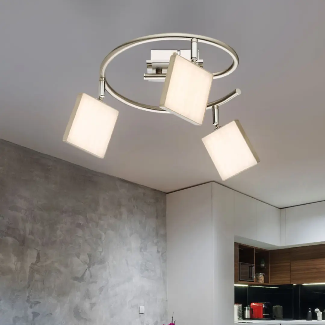 Globo Plafondlamp Spotrondell 3x6W LED - 1200 Lm - Zilver