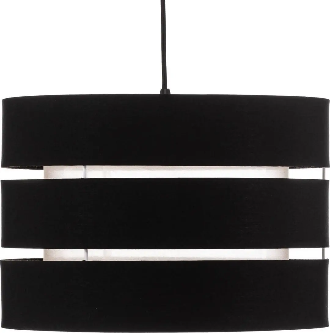 Lindby Hanglamp Stof Metaal 1 Licht E27 - Zwart/Goud