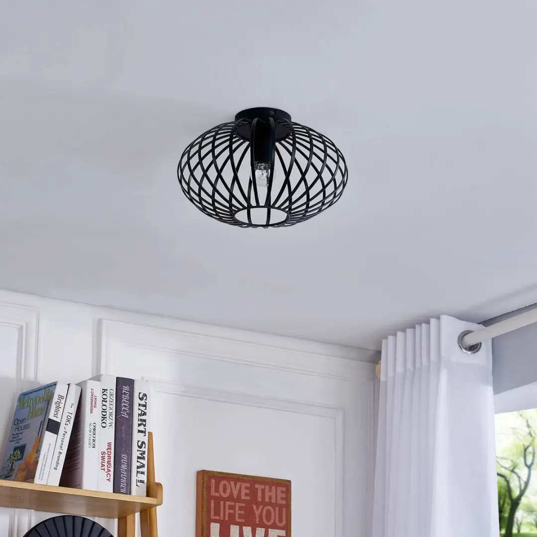 Lindby Plafondlamp 1 Licht E27 - 30cm - Zwart