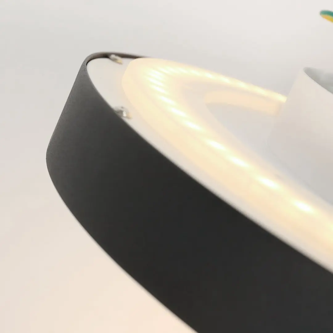 Steinhauer Plafondlamp Flady 4367ZW - 2000 Lumen - Ø30cm - Zwart