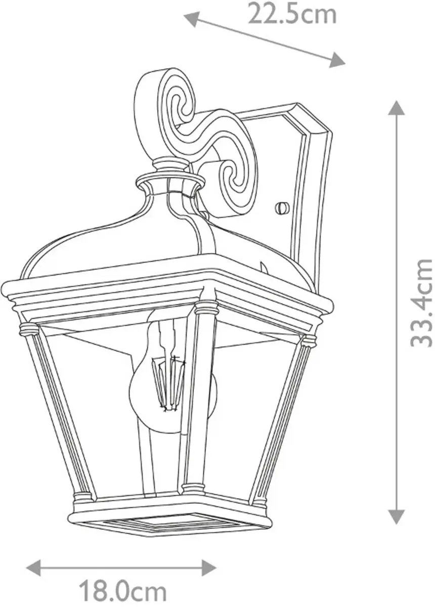 Elstead Lighting Bayview LED Wandlamp E27 60W IP44 - Zwart - afbeelding 6 van 6