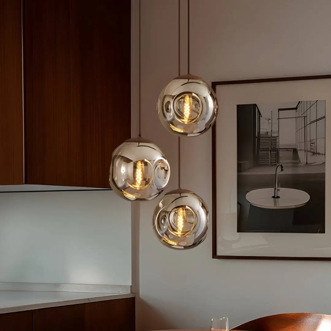 Lindby Hanglamp 3-lichts Glas - rookgrijs/koffie