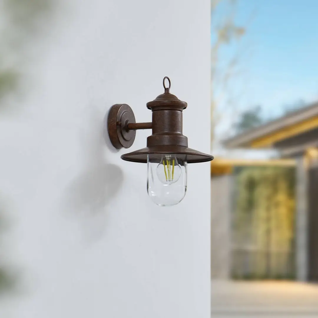 Lindby Wandlamp Buiten Roestkleurig - Staal/Glas - E27