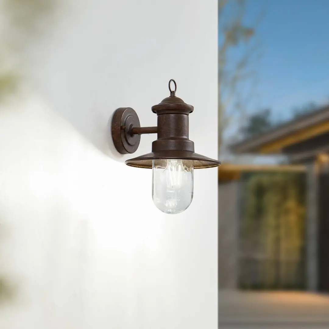 Lindby Wandlamp Buiten Roestkleurig - Staal/Glas - E27