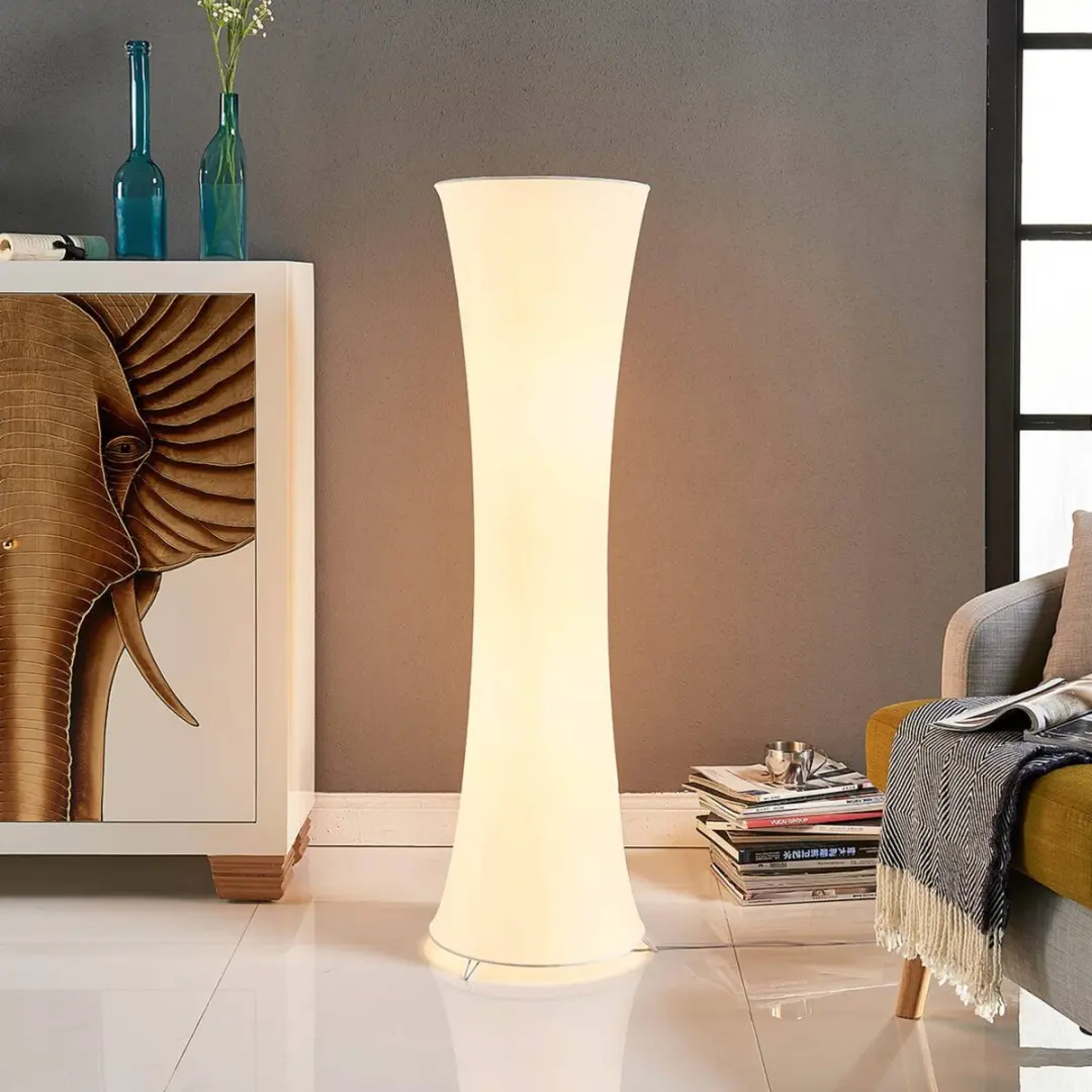 Lindby Vloerlamp 2-lichts Stof Metaal 123cm - Wit