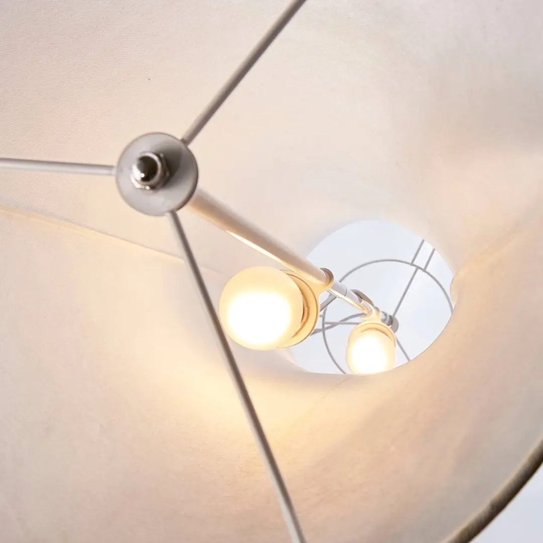 Lindby Vloerlamp 2-lichts Stof Metaal 123cm - Wit