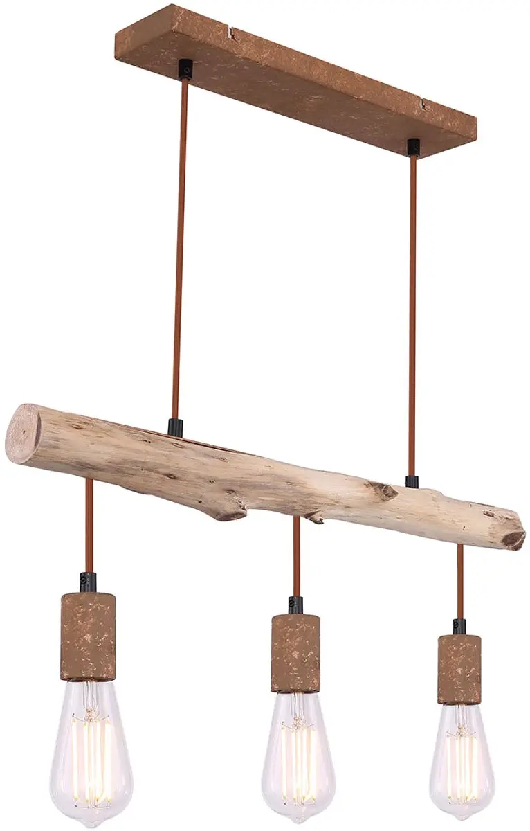 Globo Jakob Hanglamp E27 - 3 Lichtpunten - Bruin