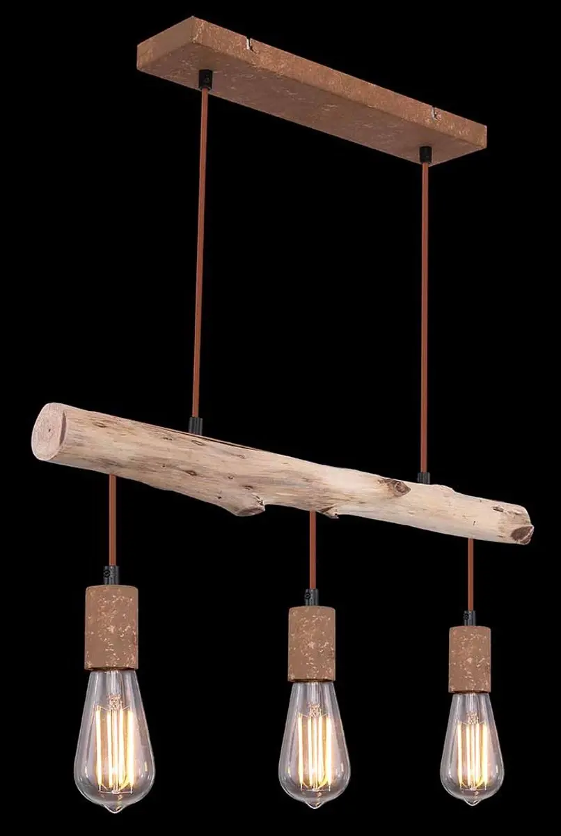 Globo Jakob Hanglamp E27 - 3 Lichtpunten - Bruin - afbeelding 6 van 6