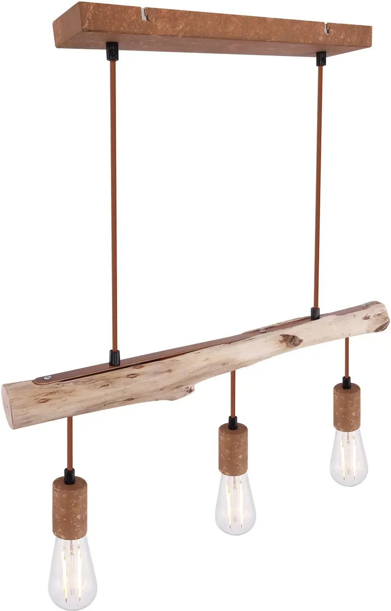 Globo Jakob Hanglamp E27 - 3 Lichtpunten - Bruin