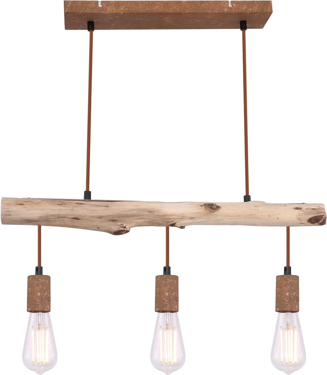 Globo Jakob Hanglamp E27 - 3 Lichtpunten - Bruin