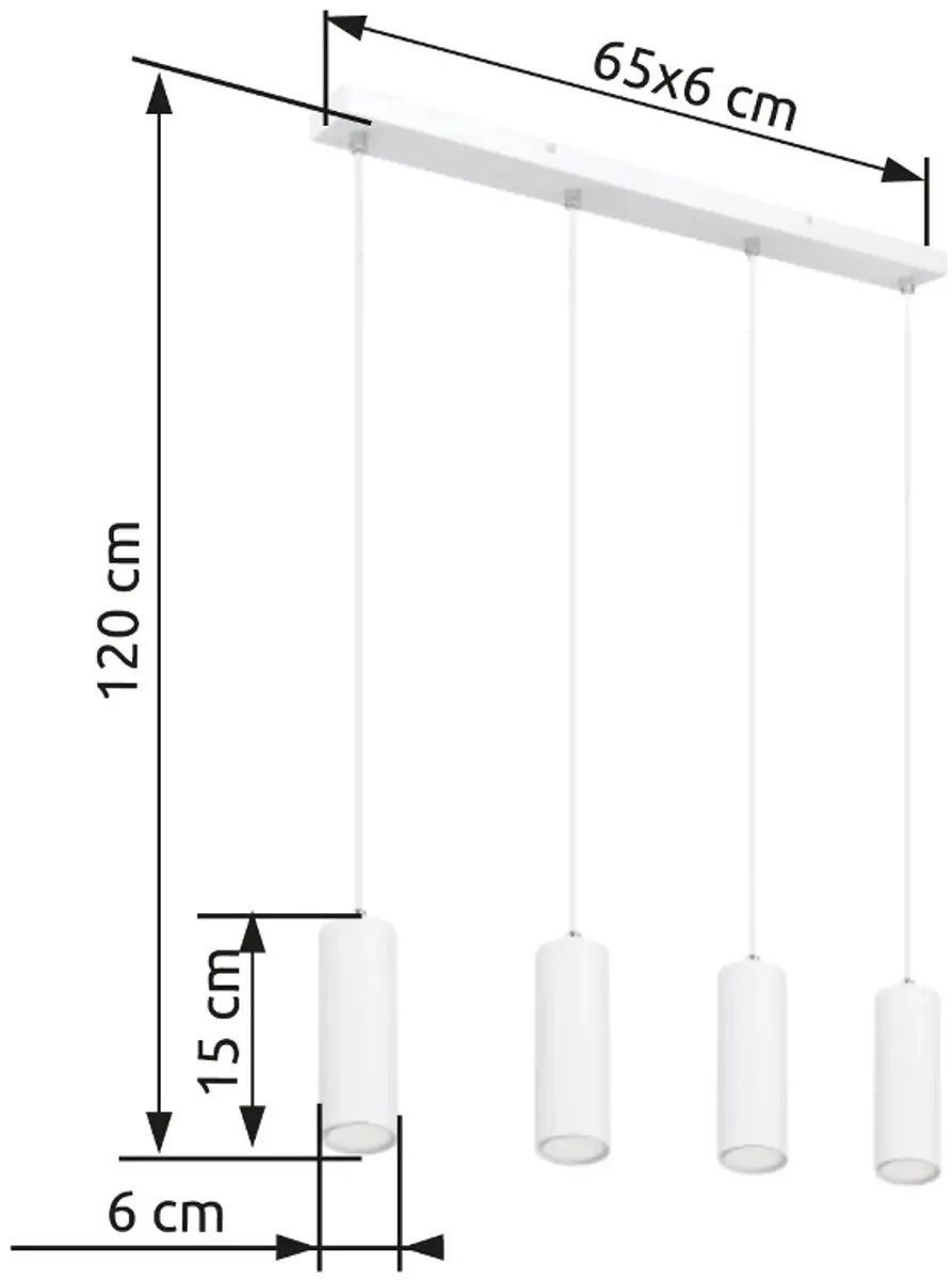 Globo Robby Hanglamp 4x GU10 - Wit - afbeelding 6 van 6