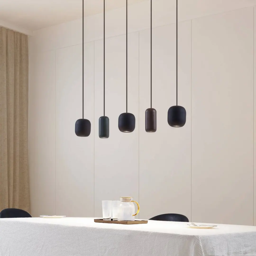 Lucande Hanglamp 5-Lichts GU10 - Zwart/Darkgroen/Bruin