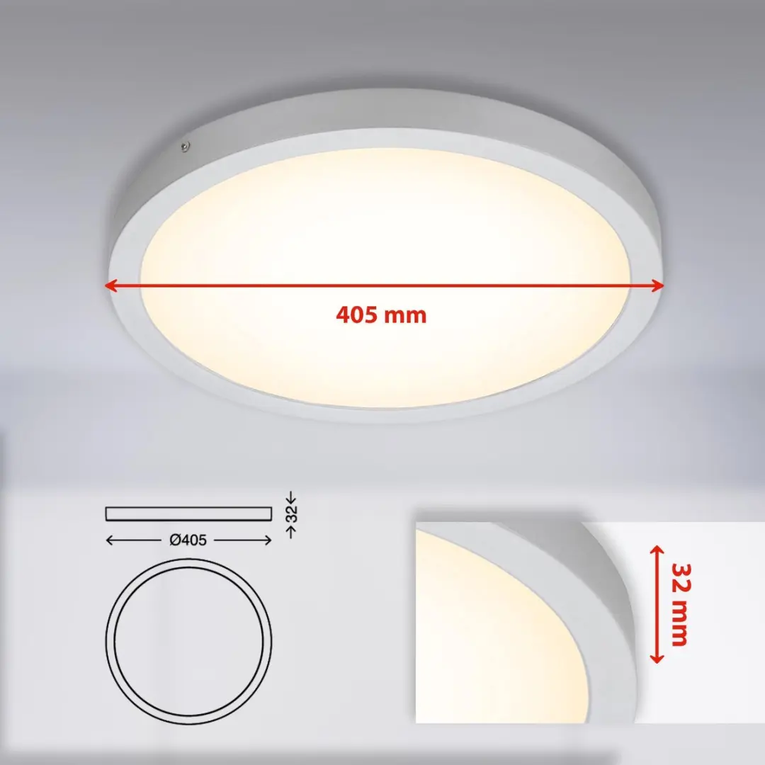 Briloner LED Opbouwlamp 24.5W 2.000 Lumen - Rond Wit