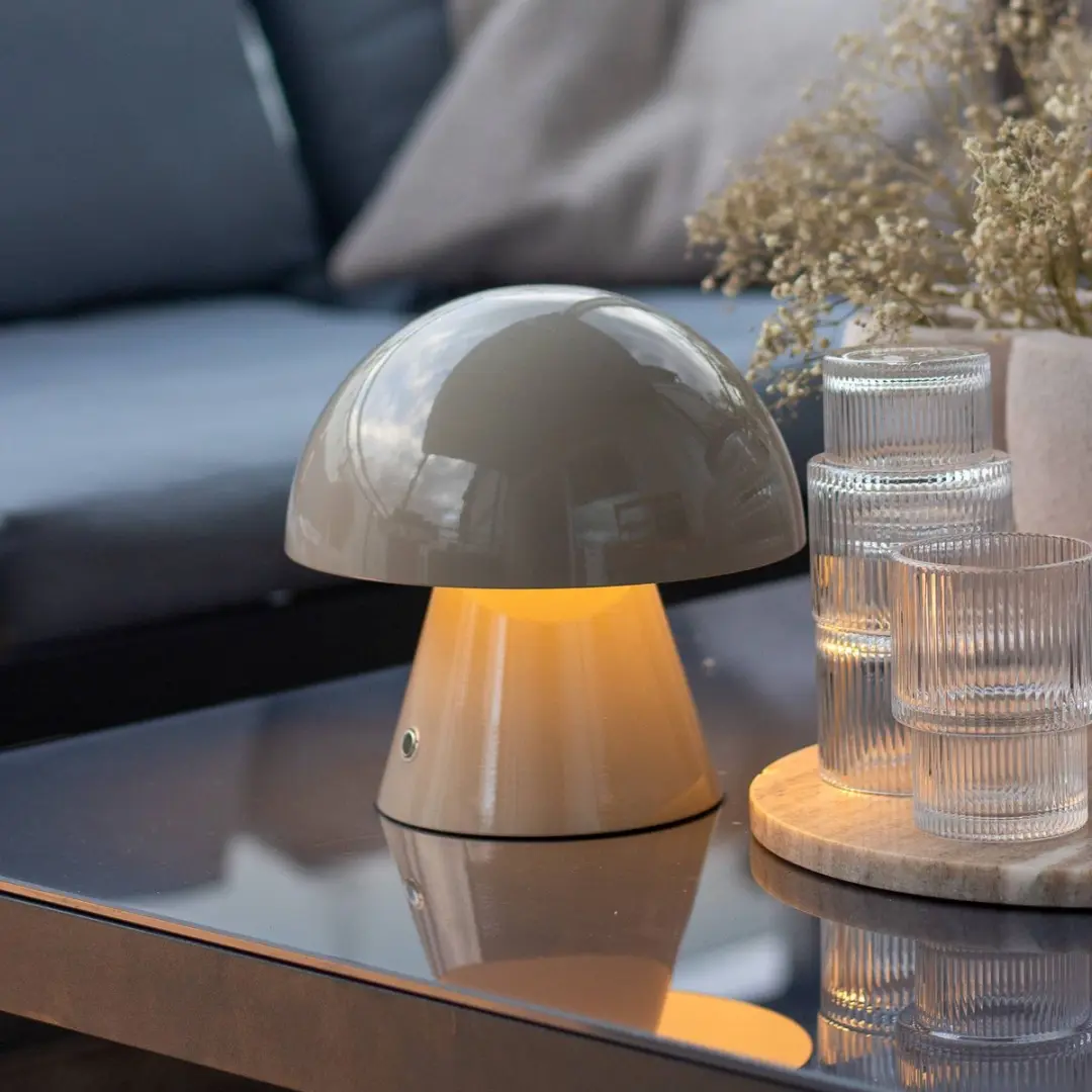Lindby LED Tafellamp 18cm - Grijs - Dimbaar