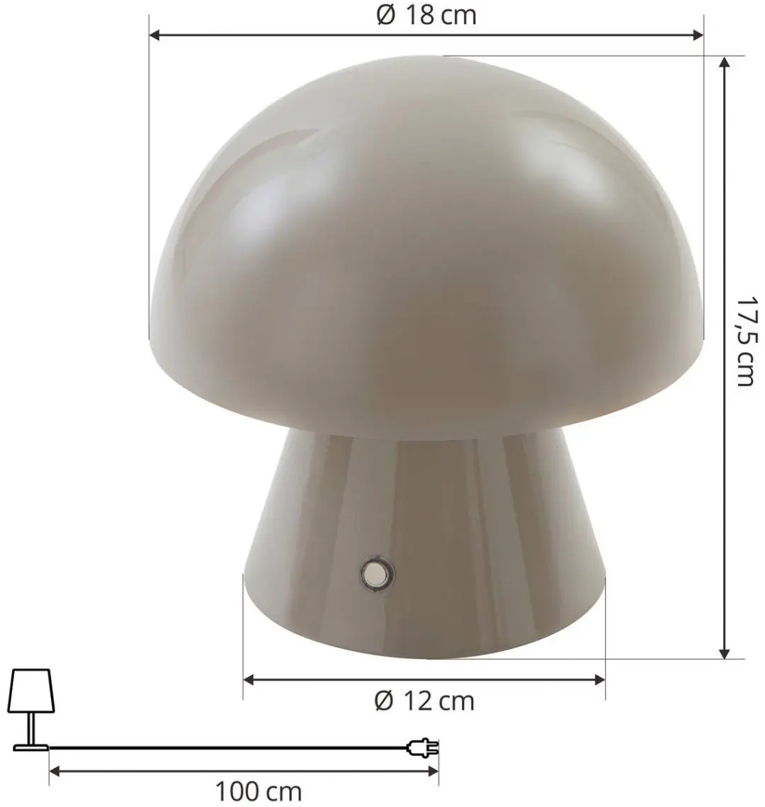 Lindby LED Tafellamp 18cm - Grijs - Dimbaar