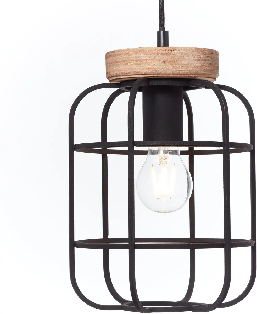 Brilliant Gwen Hanglamp E27 - 3x40W Zwart/Hout