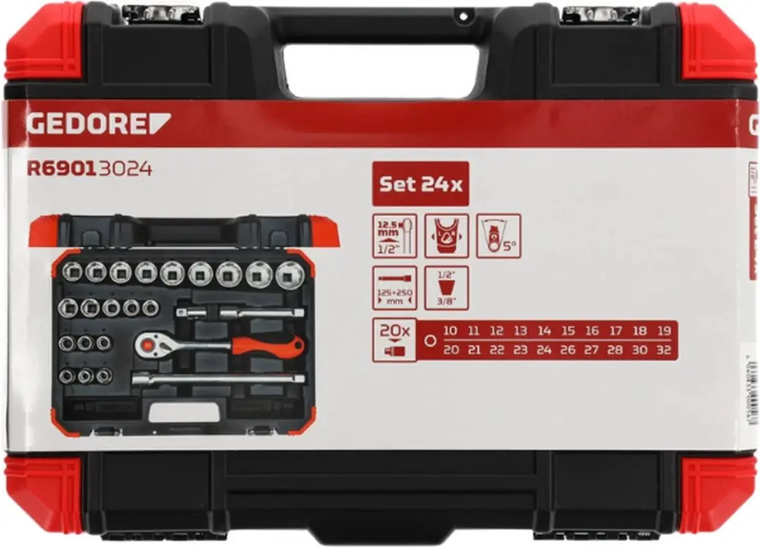 Gedore RED R69013024 Dopsleutelinzetset 24-delig