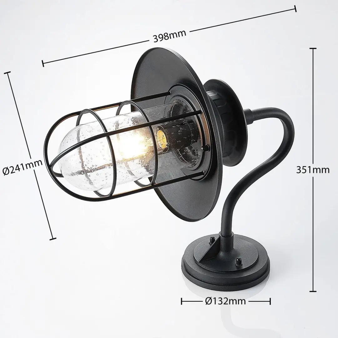 Lindby Wandlamp Buiten 1 Licht E27 - Zwart