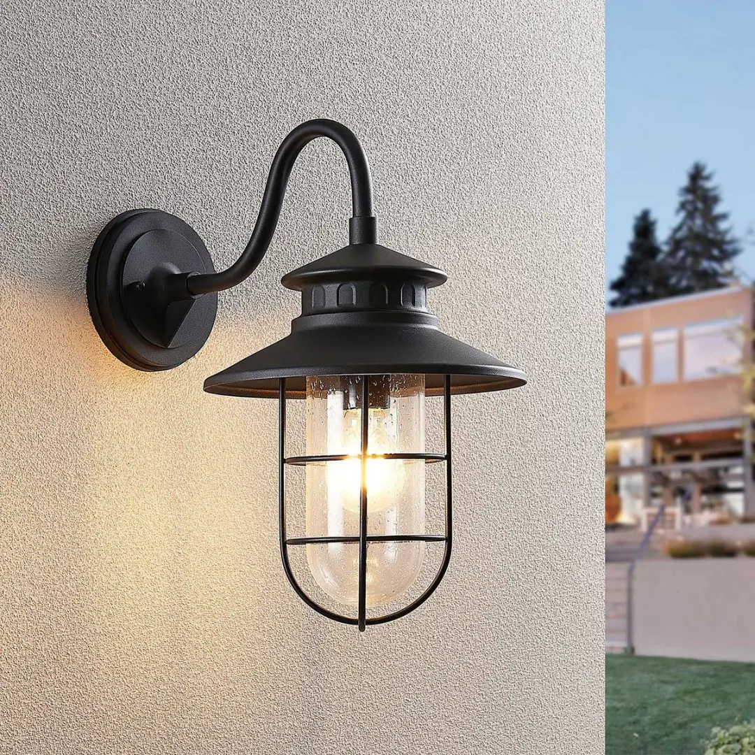 Lindby Wandlamp Buiten 1 Licht E27 - Zwart