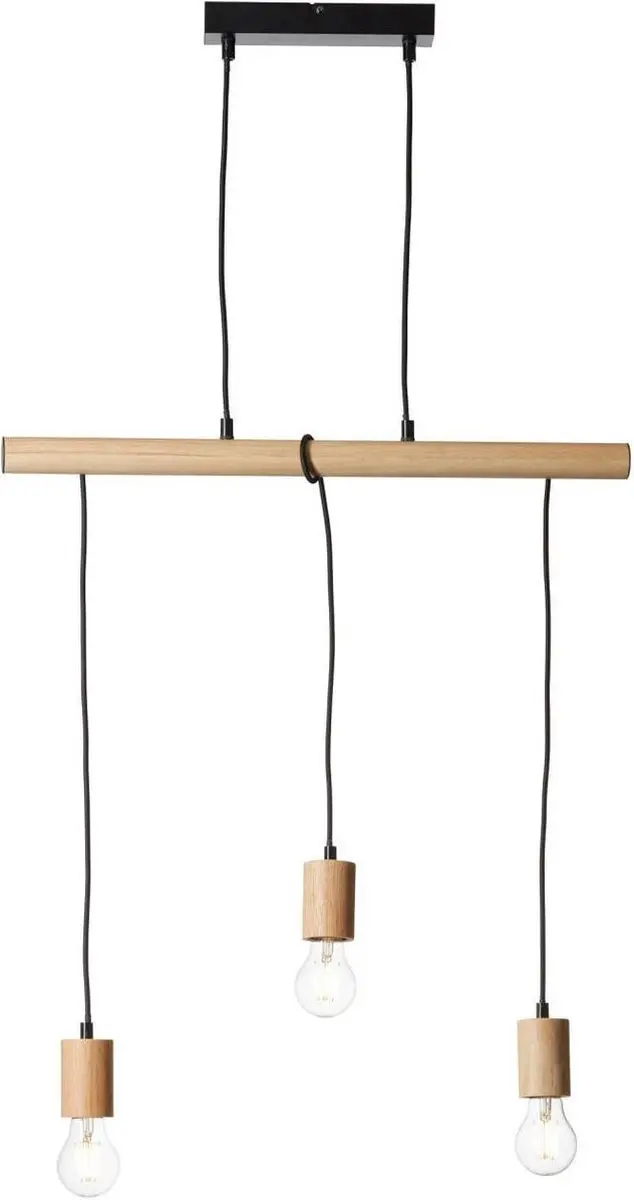 Brilliant Jenji Hanglamp 3-lichts E27 - Hout