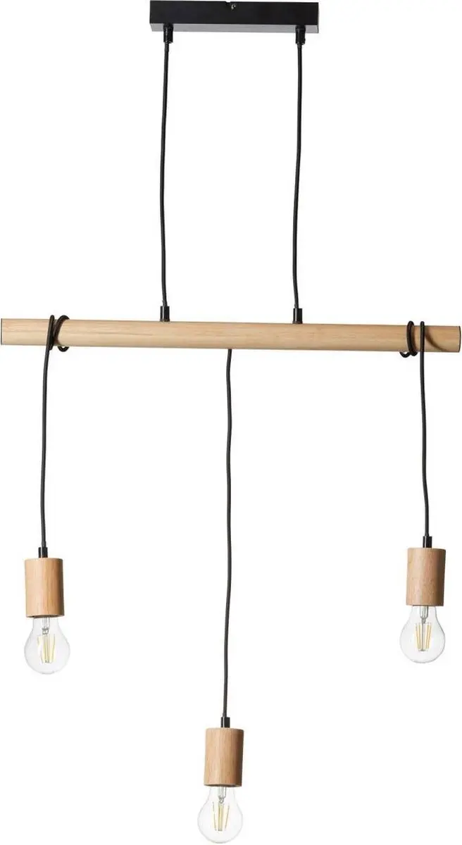 Brilliant Jenji Hanglamp 3-lichts E27 - Hout