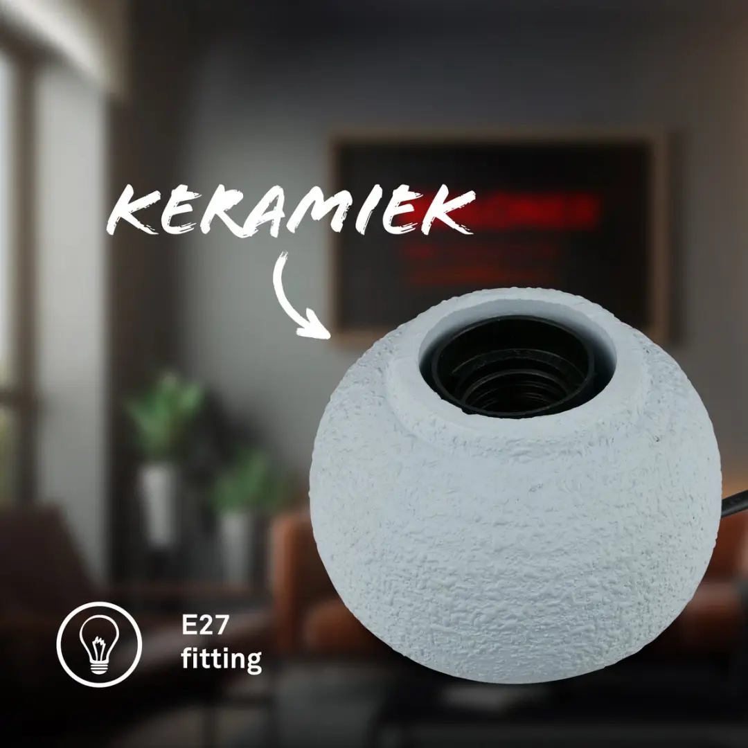 Briloner Amba Keramieken Tafellamp E27 - Ø10cm Grijs