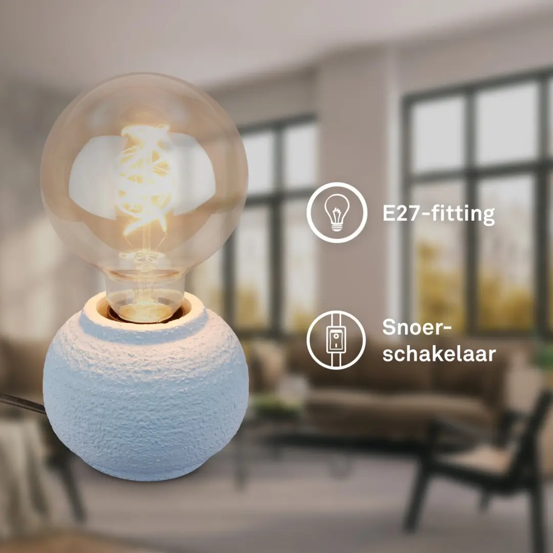 Briloner Amba Keramieken Tafellamp E27 - Ø10cm Grijs