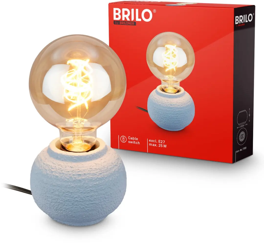 Briloner Amba Keramieken Tafellamp E27 - Ø10cm Grijs