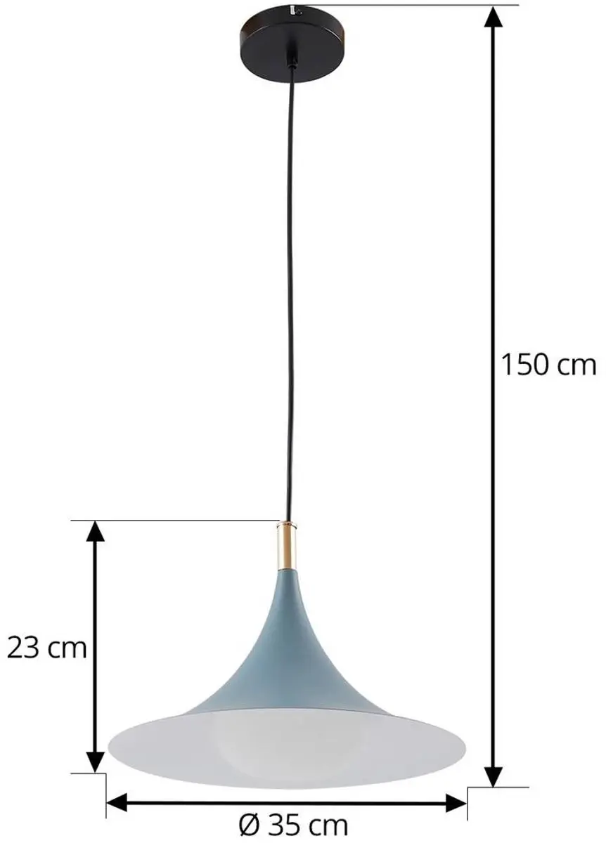 Lindby Hanglamp IJzer 23cm - Blauw - G9