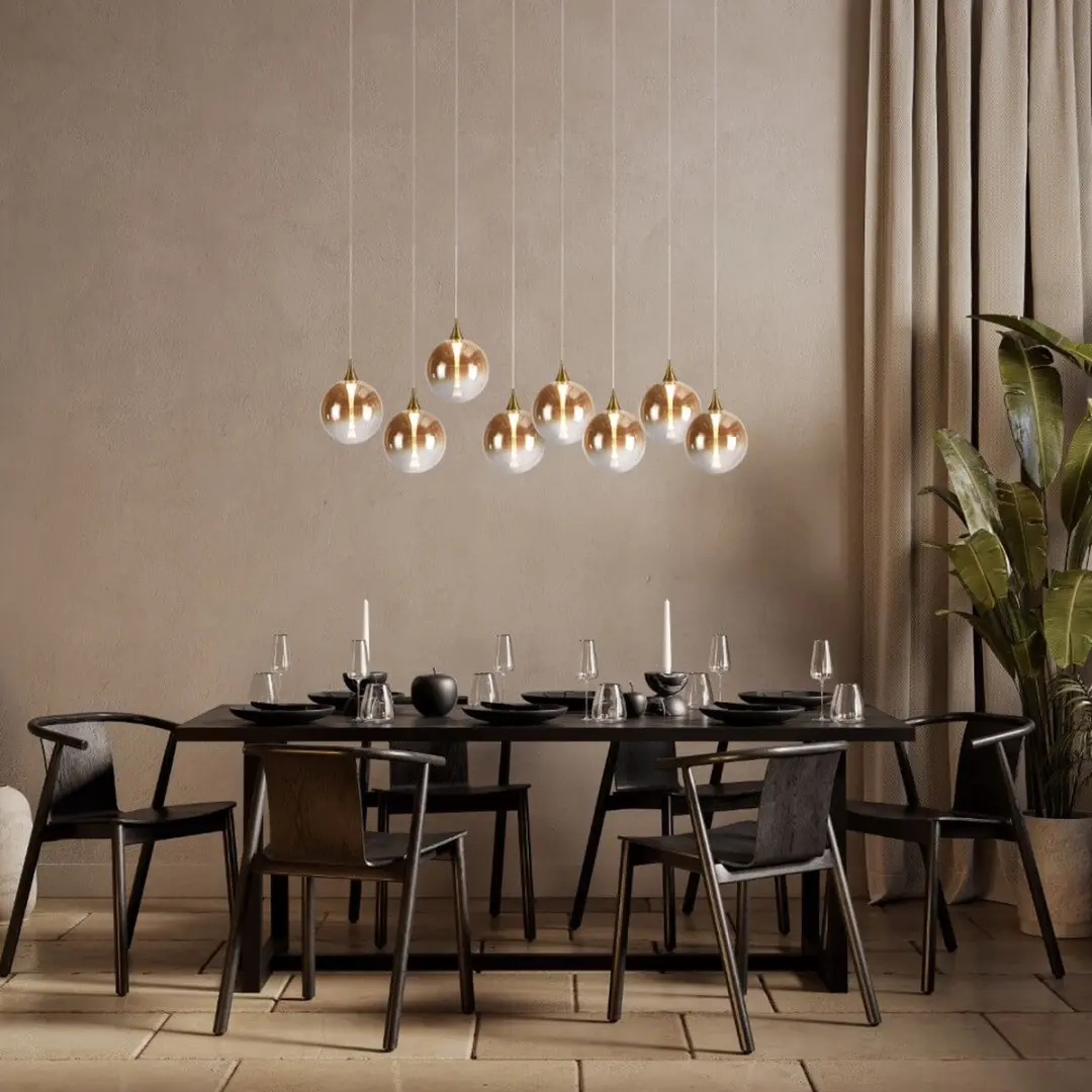 Searchlight Alchemy 1 LED Hanglamp - 3000K - Amber/Goud/Zwart