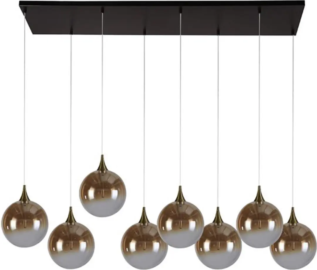 Searchlight Alchemy 1 LED Hanglamp - 3000K - Amber/Goud/Zwart