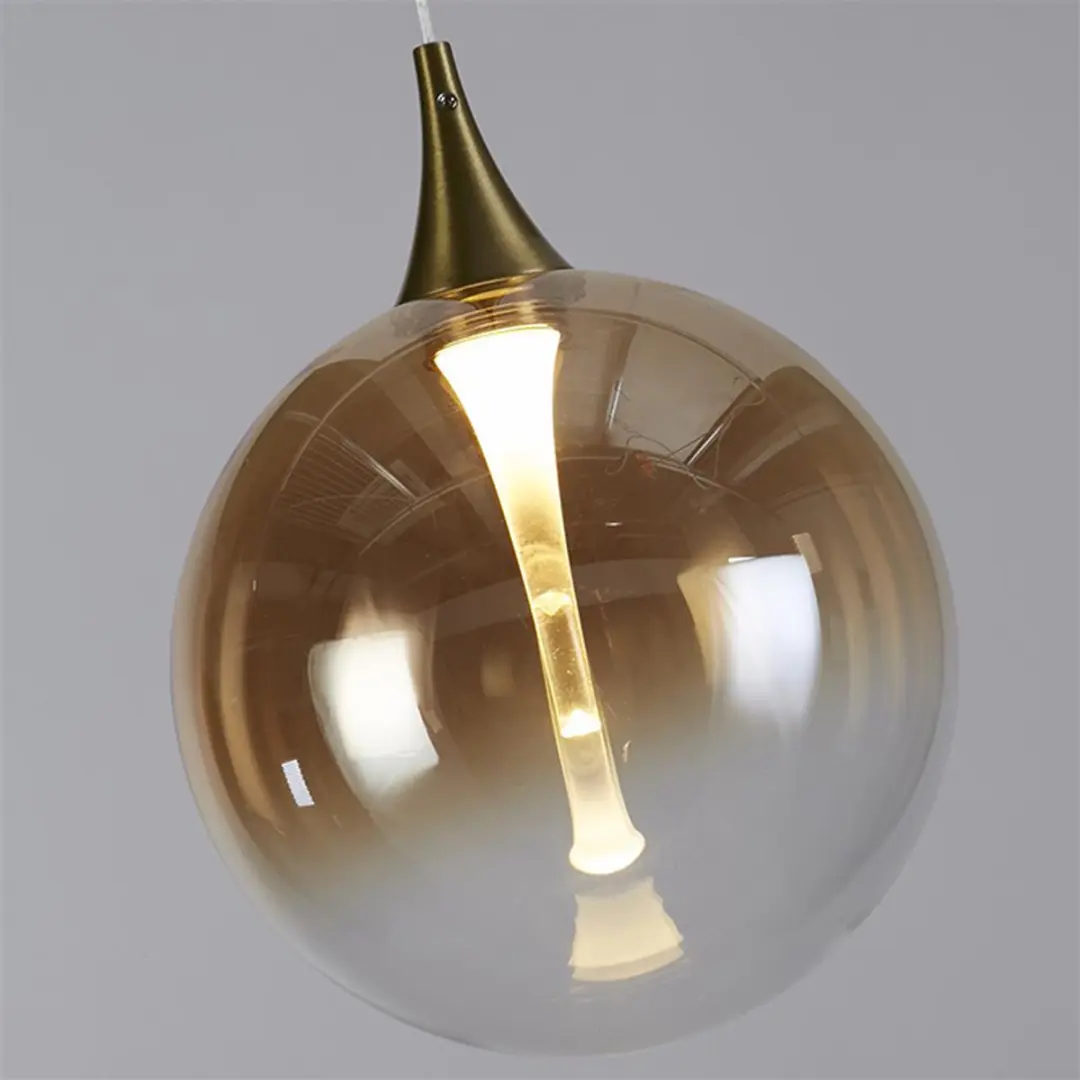 Searchlight Alchemy 1 LED Hanglamp - 3000K - Amber/Goud/Zwart