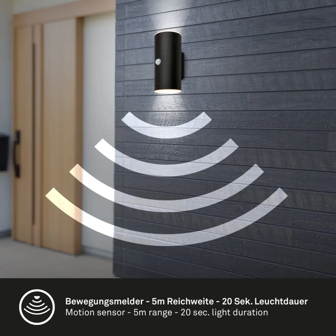 Briloner Lima Bewegingsmelderlamp - 6W Warm Wit - USB Oplaadbaar - Zwart - afbeelding 6 van 6