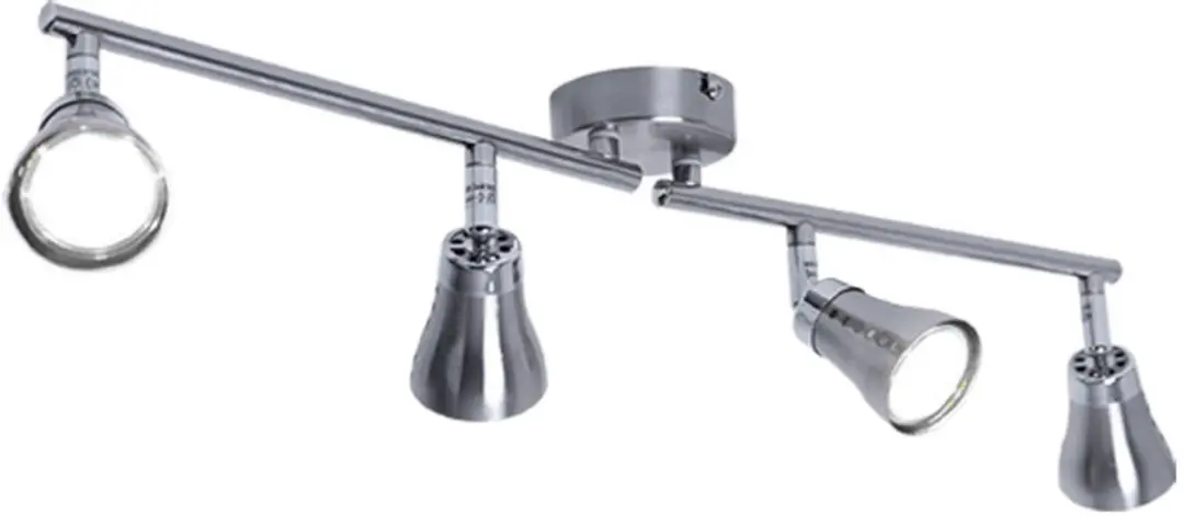 Globo Plafondlamp Spot 4 Vlammen - 4x GU10 3W 280lm - Zilver - afbeelding 6 van 6
