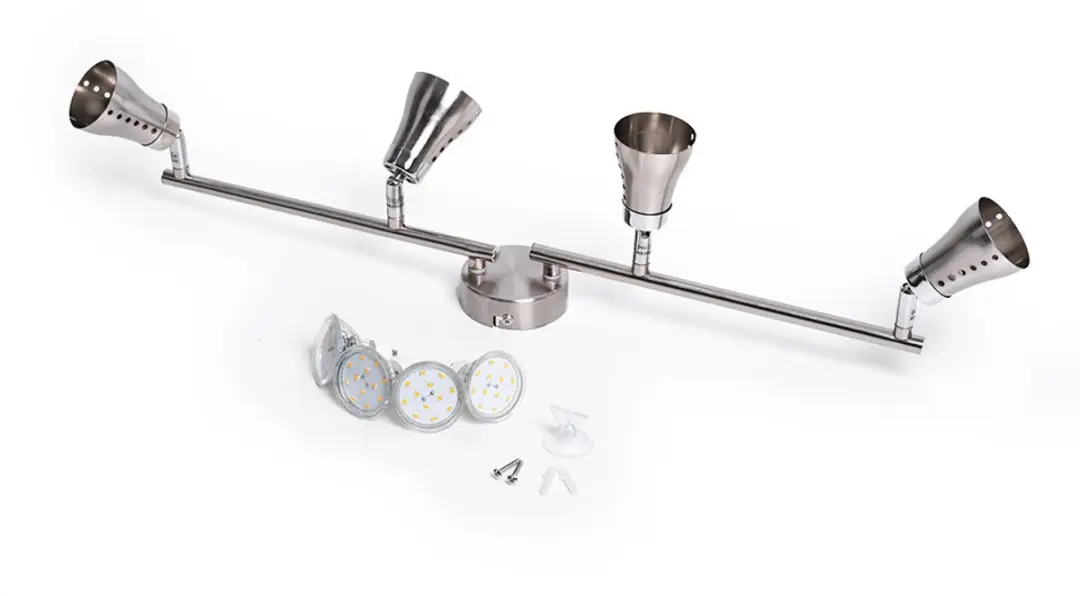 Globo Plafondlamp Spot 4 Vlammen - 4x GU10 3W 280lm - Zilver