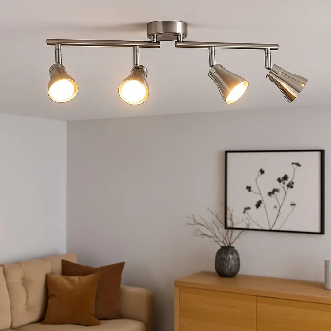 Globo Plafondlamp Spot 4 Vlammen - 4x GU10 3W 280lm - Zilver