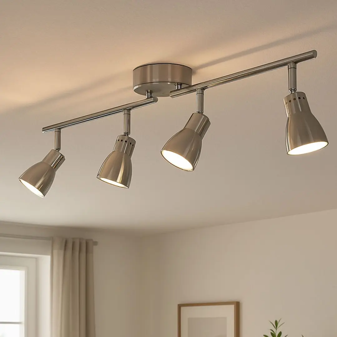 Globo Plafondlamp Spot 4 Vlammen - 4x GU10 3W 280lm - Zilver