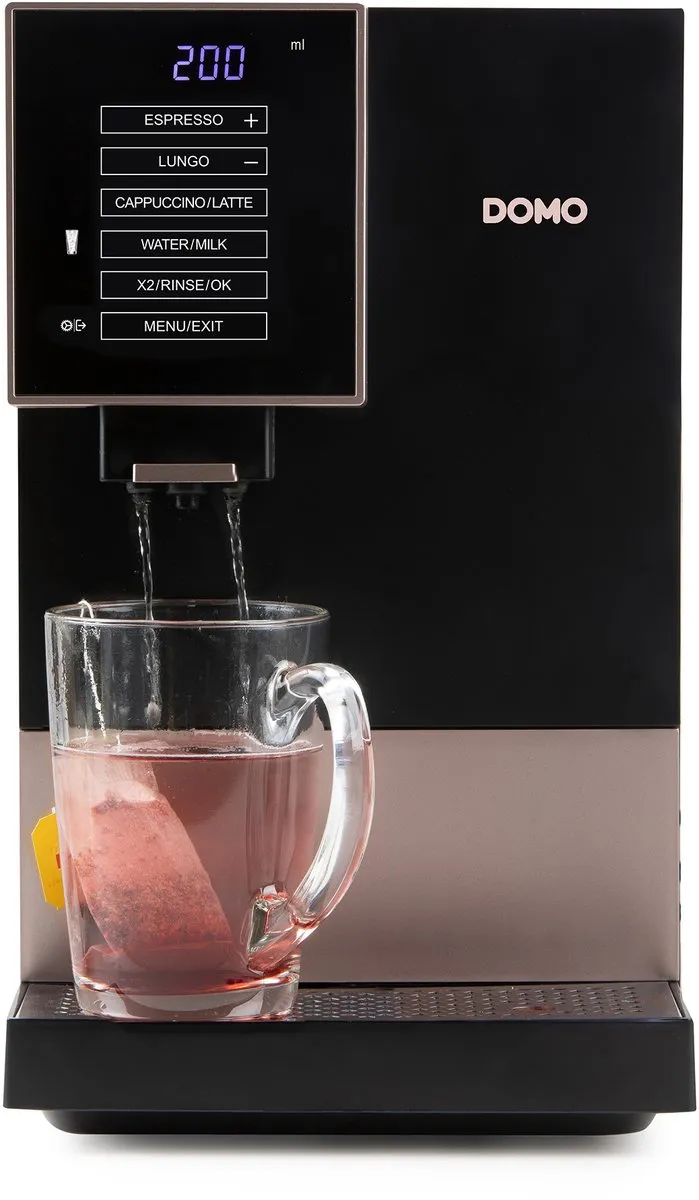 DOMO DO743K Volautomatische espressomachine - Geïntegreerde melkopschuimer – 1 touch bean-to-cup – Espresso – Americano – Lungo – Cappuccino – Latte macchiato – ARS pomp 19 bar