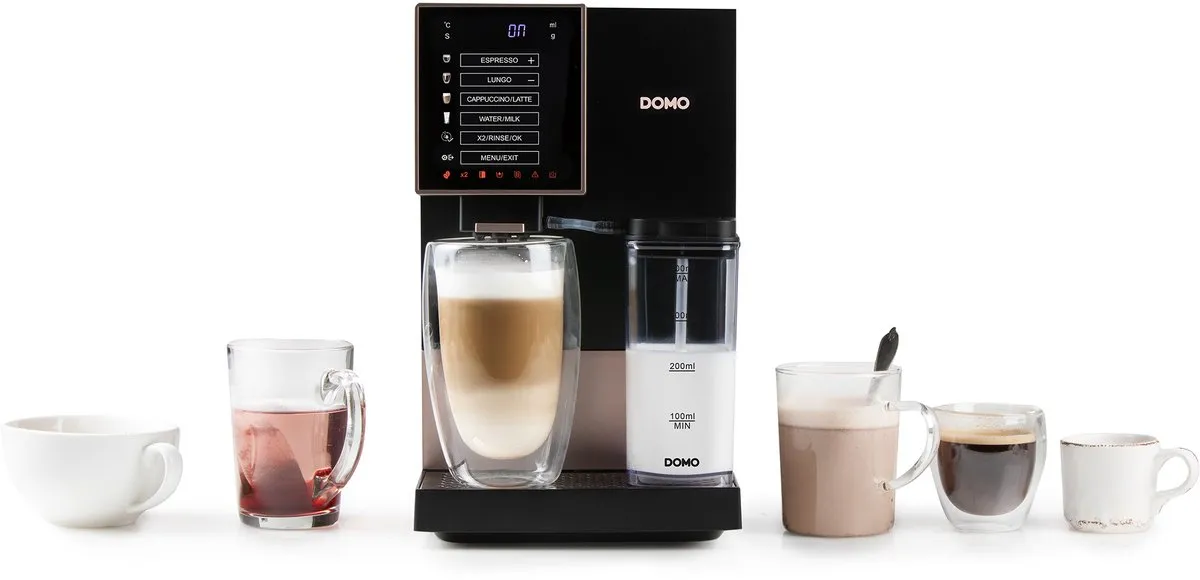 Domo DO743K Volautomatische Espressomachine - 19 bar - Zwart/Rosé Goud - afbeelding 6 van 6